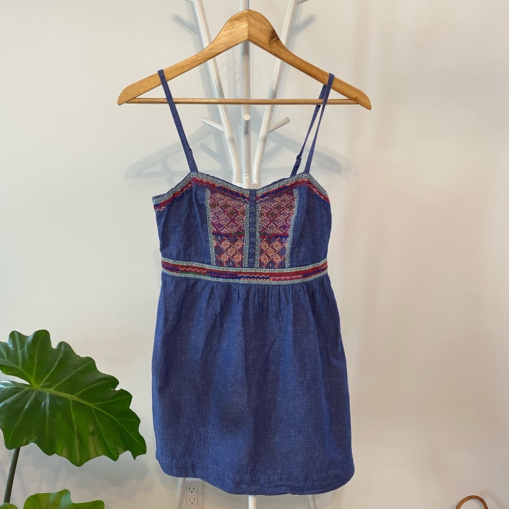 American Eagle Outfitters Blue Denim Dress